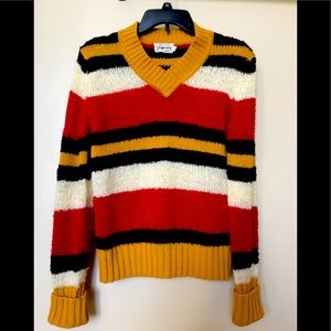 Vintage Odyssey V-neck striped sweater